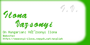 ilona vazsonyi business card